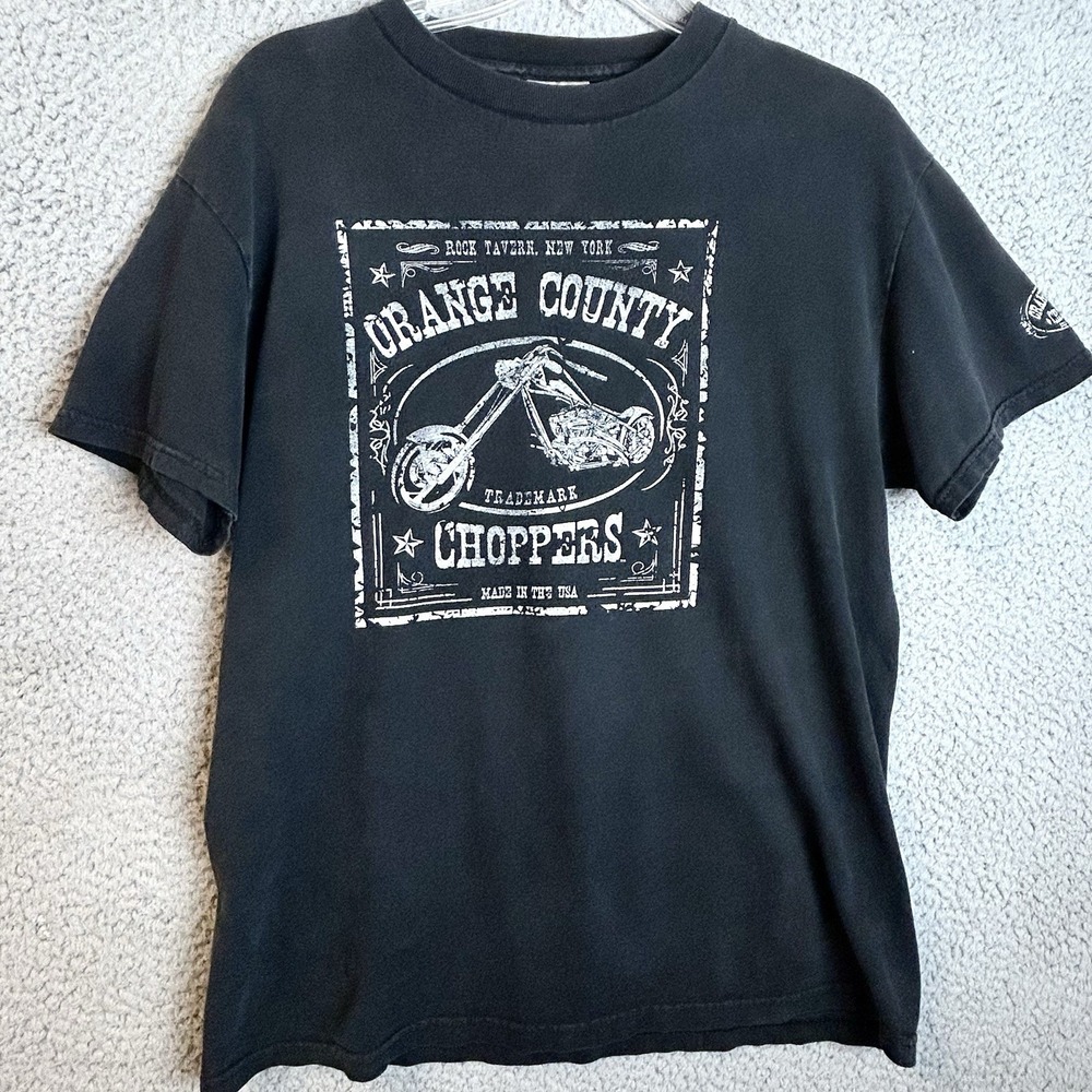 Orange County Choppers O.C.C Biker T Shirt Size Medium Black Tennessee River Tag